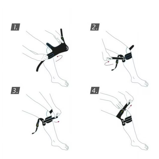Actimove Dual Knee Strap Adjustable (Black) Large