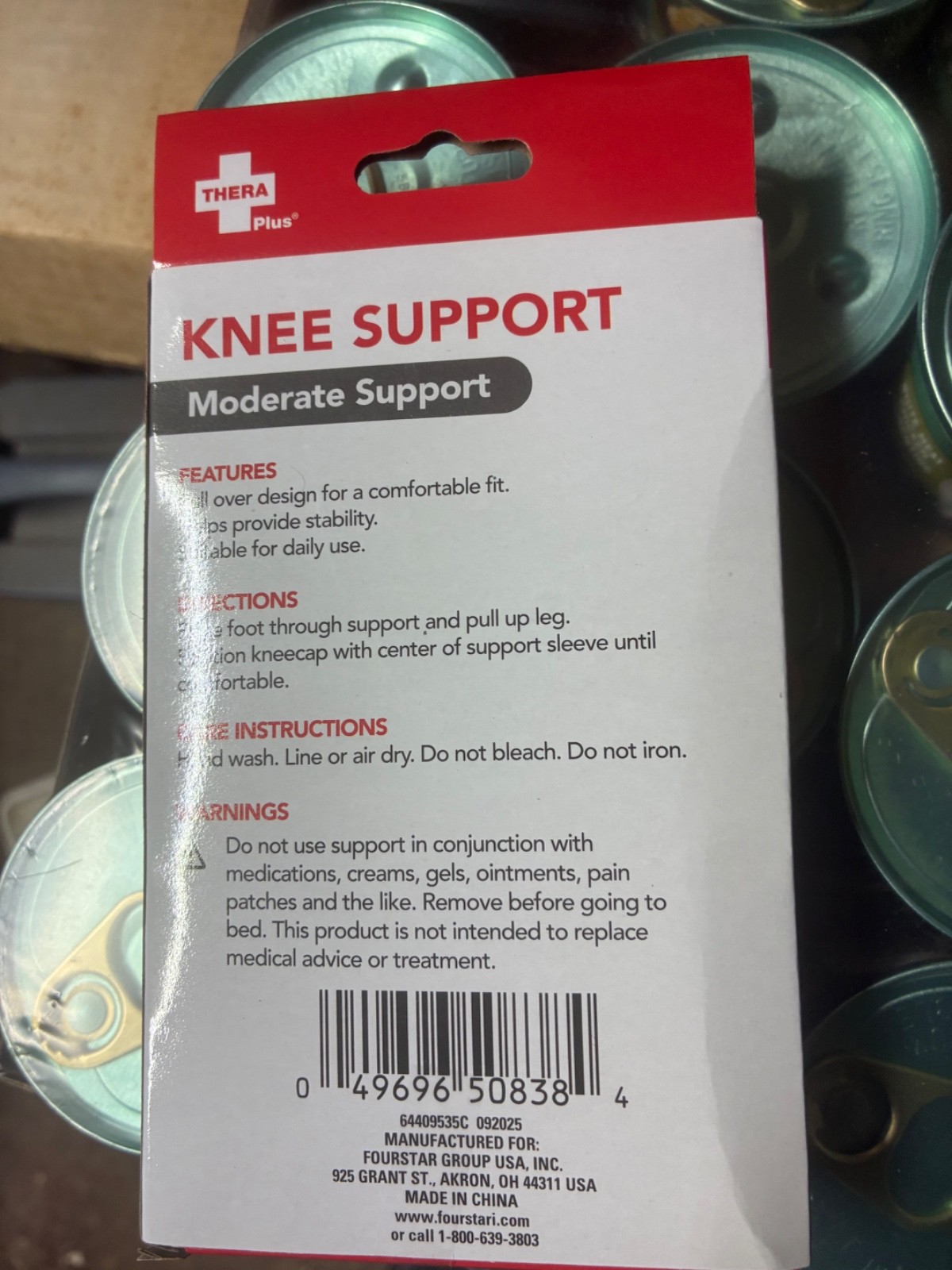 Thera Support Sleeve Knee Tendon Joint Pain New
