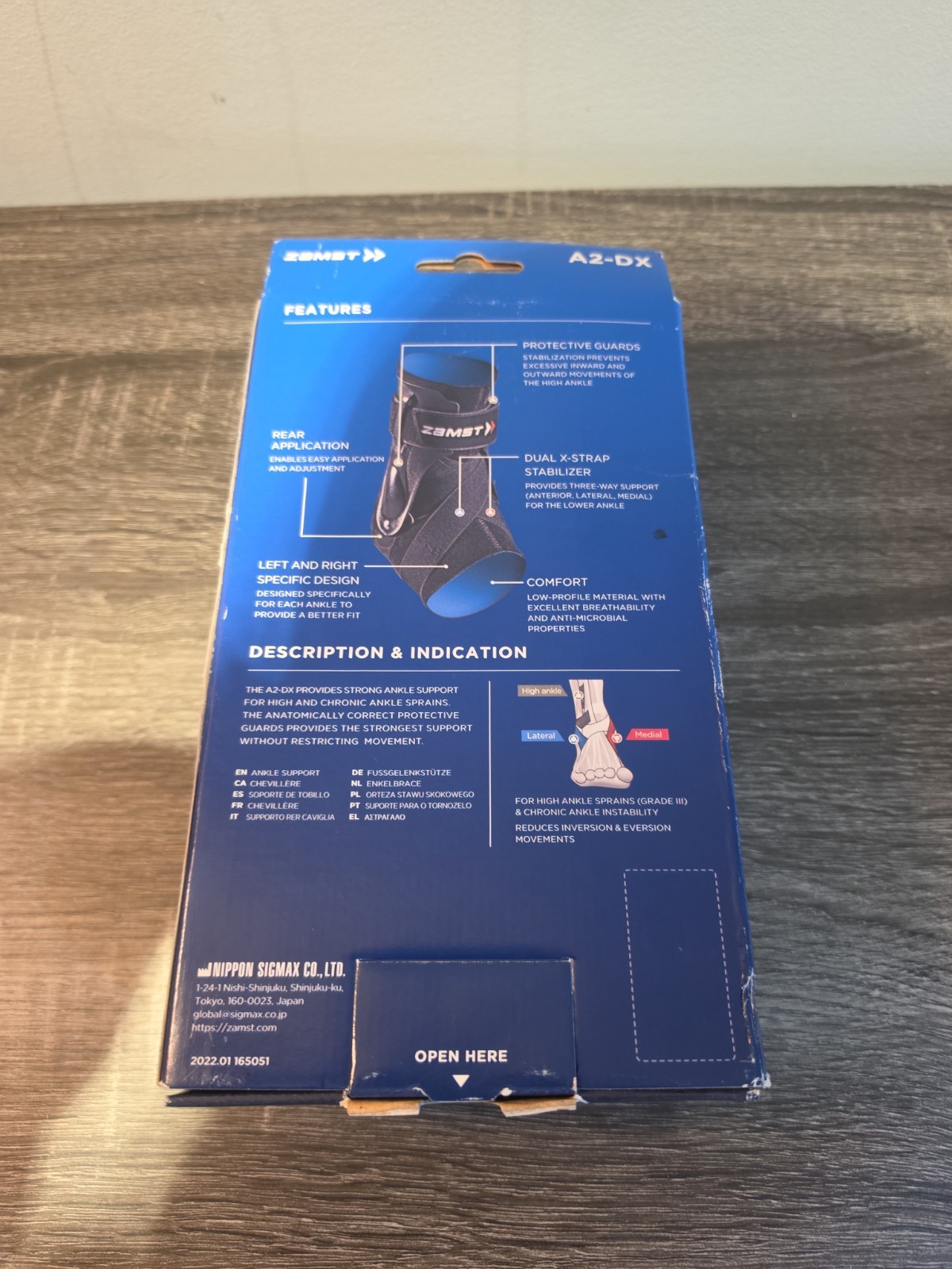Zamst A2-DX Ankle Brace (Left/Medium)