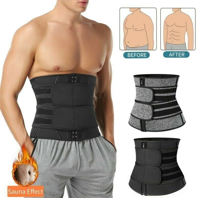 Men’s Fat Burner Tummy Slim Body Shaper Neoprene Sauna Sweat Belts Waist Trainer