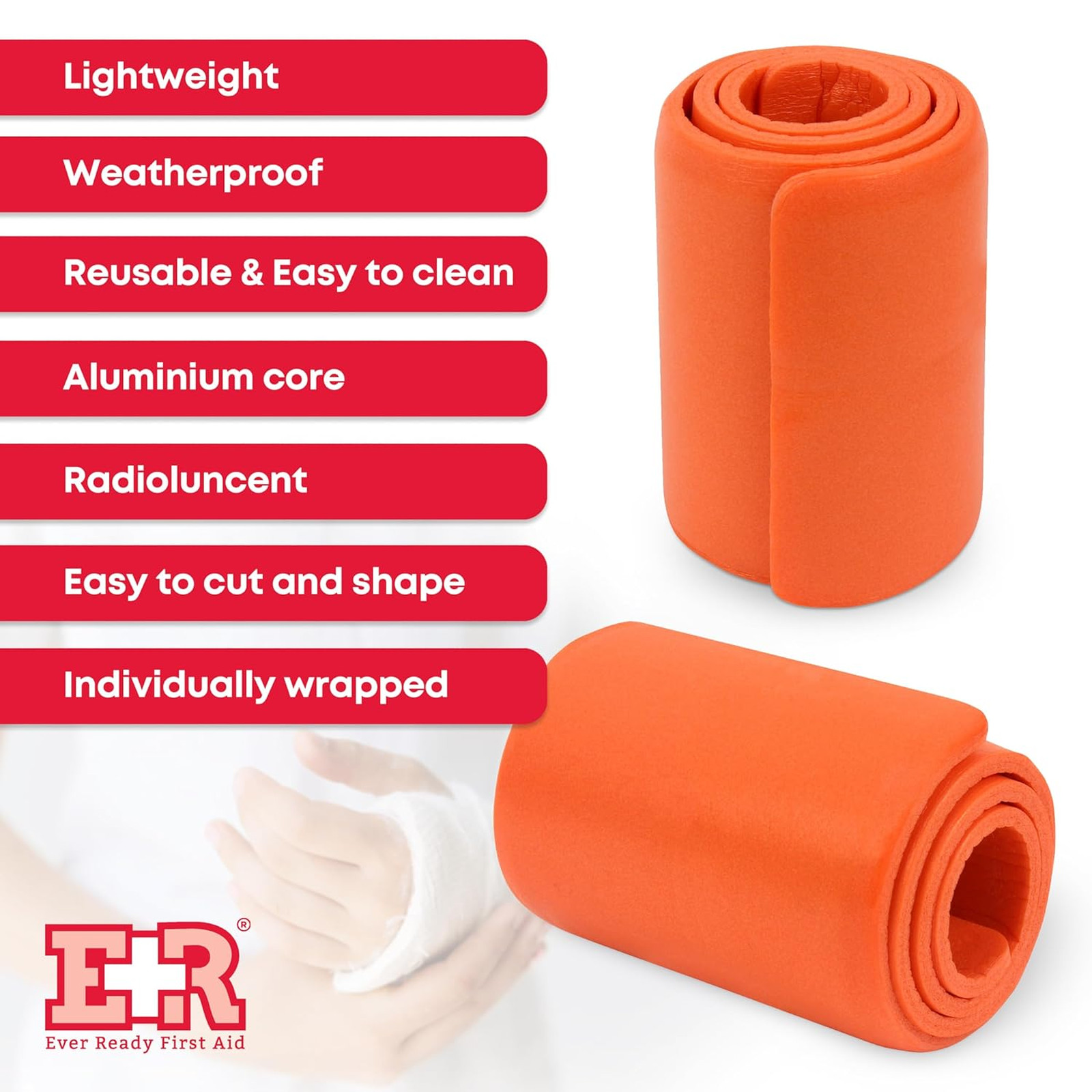 Universal Aluminum Splint 24 Inch Rolled First Aid Pack Reusable Lightweight