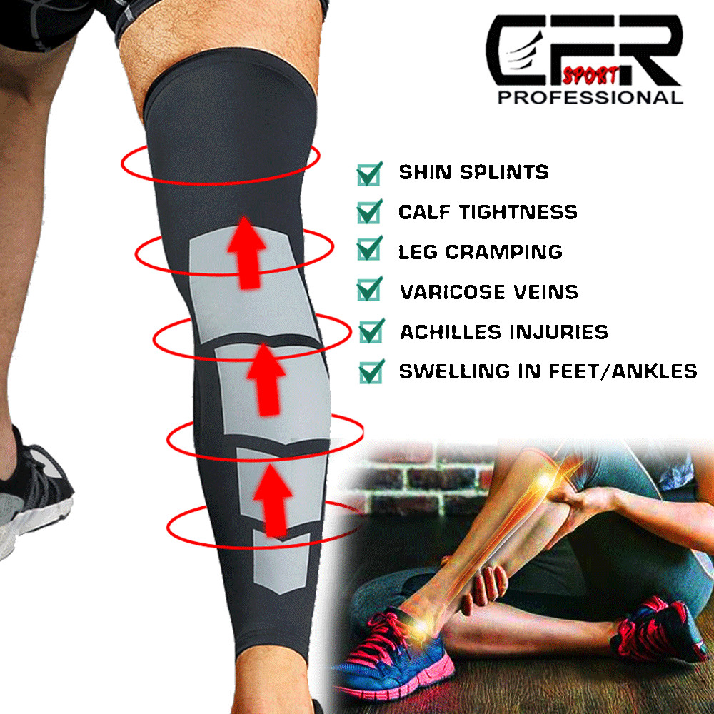Men Women Calf Leg Support Varicose Veins Knee Compression Sleeve Socks Running
