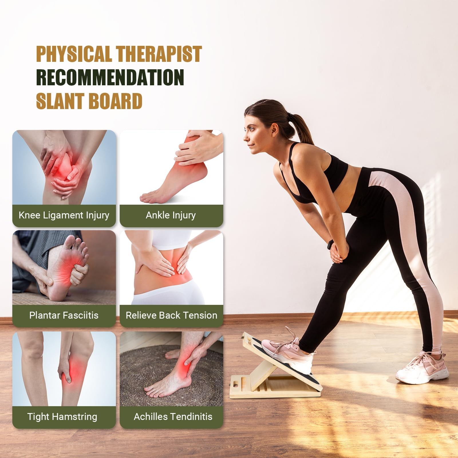 Slant Board for Calf Stretching, 2-in-1 & Balance