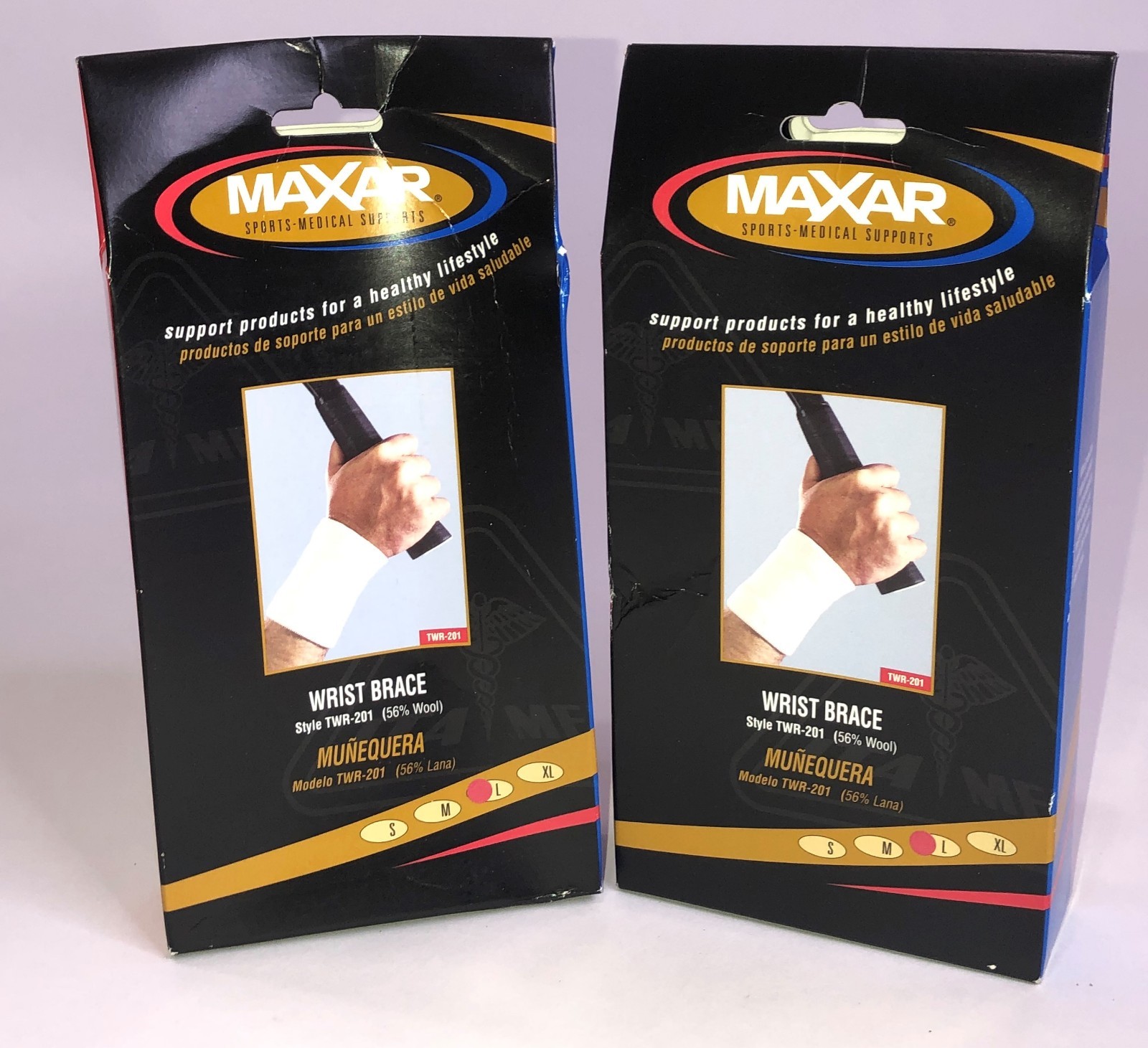 MAXAR Sports Medical Supports WRIST BRACE Size Large LOT of 2 NEW – TWR-201