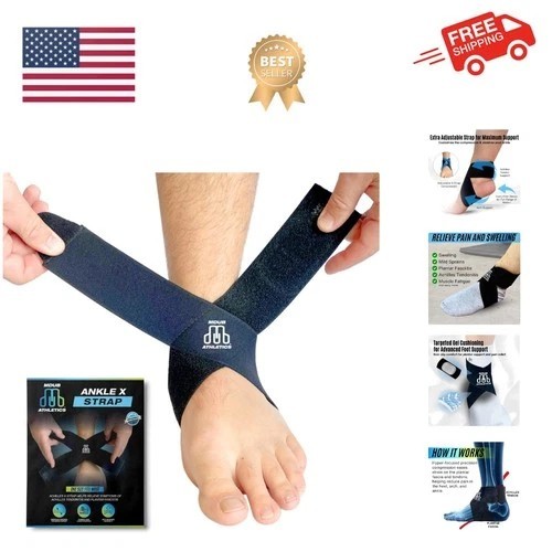 Ankle X Strap for Achilles Tendon and Planter Fasciitis Support, 1 Pack, Ankl…