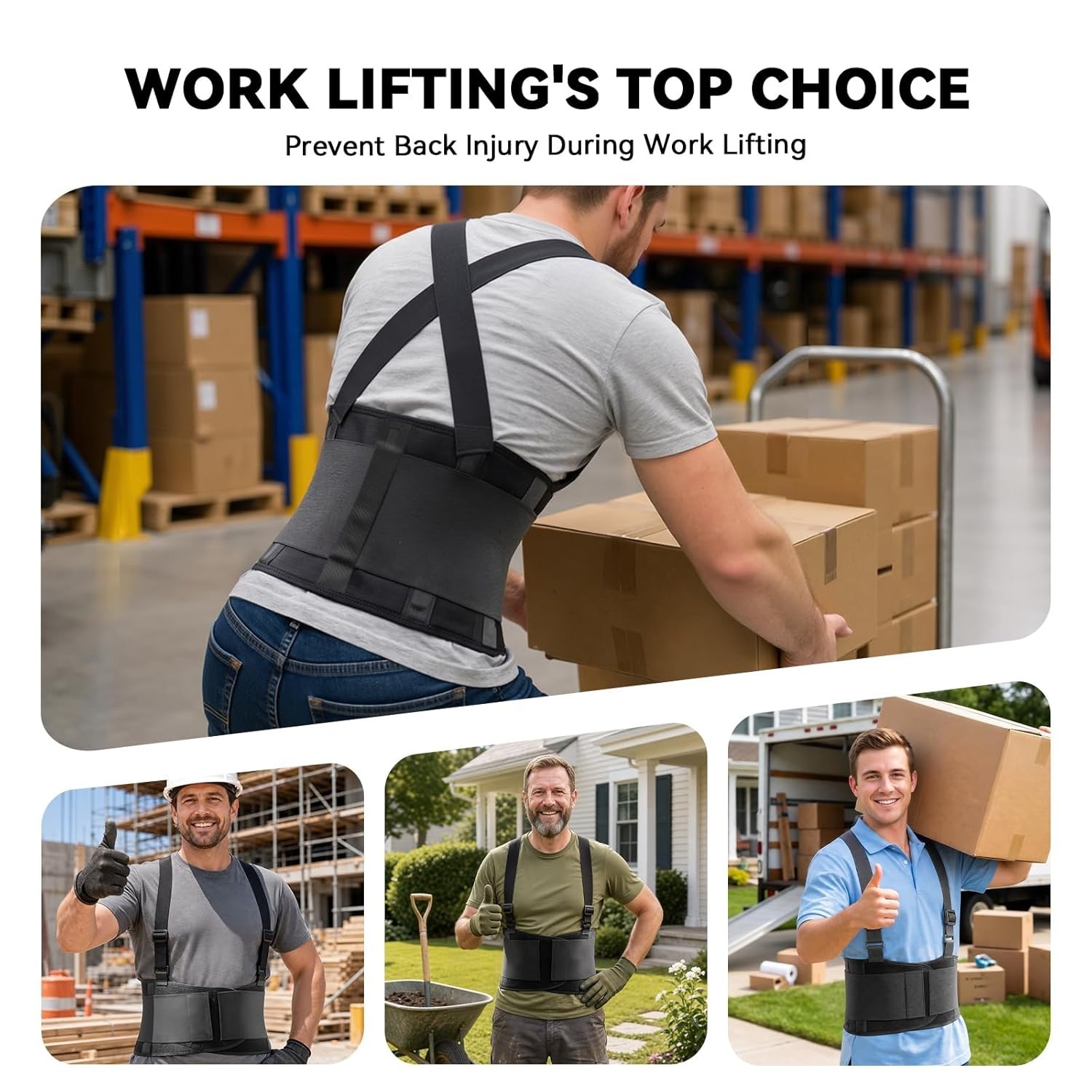 Work Back Brace Adjustable Lower Back Support Belt Sciatica Pain Relief