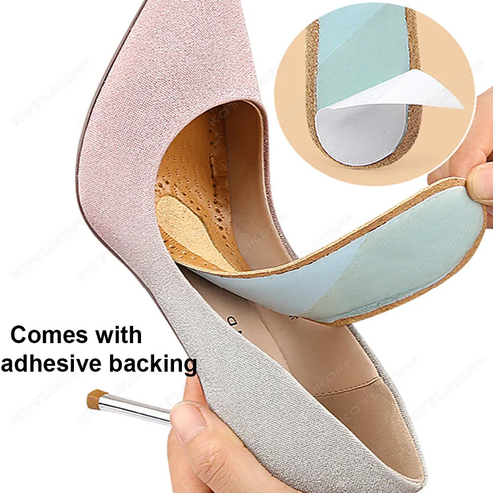Women Self-Adhesive Latex PU Sandals Insoles Antislip Sweat-absorbent High-heele