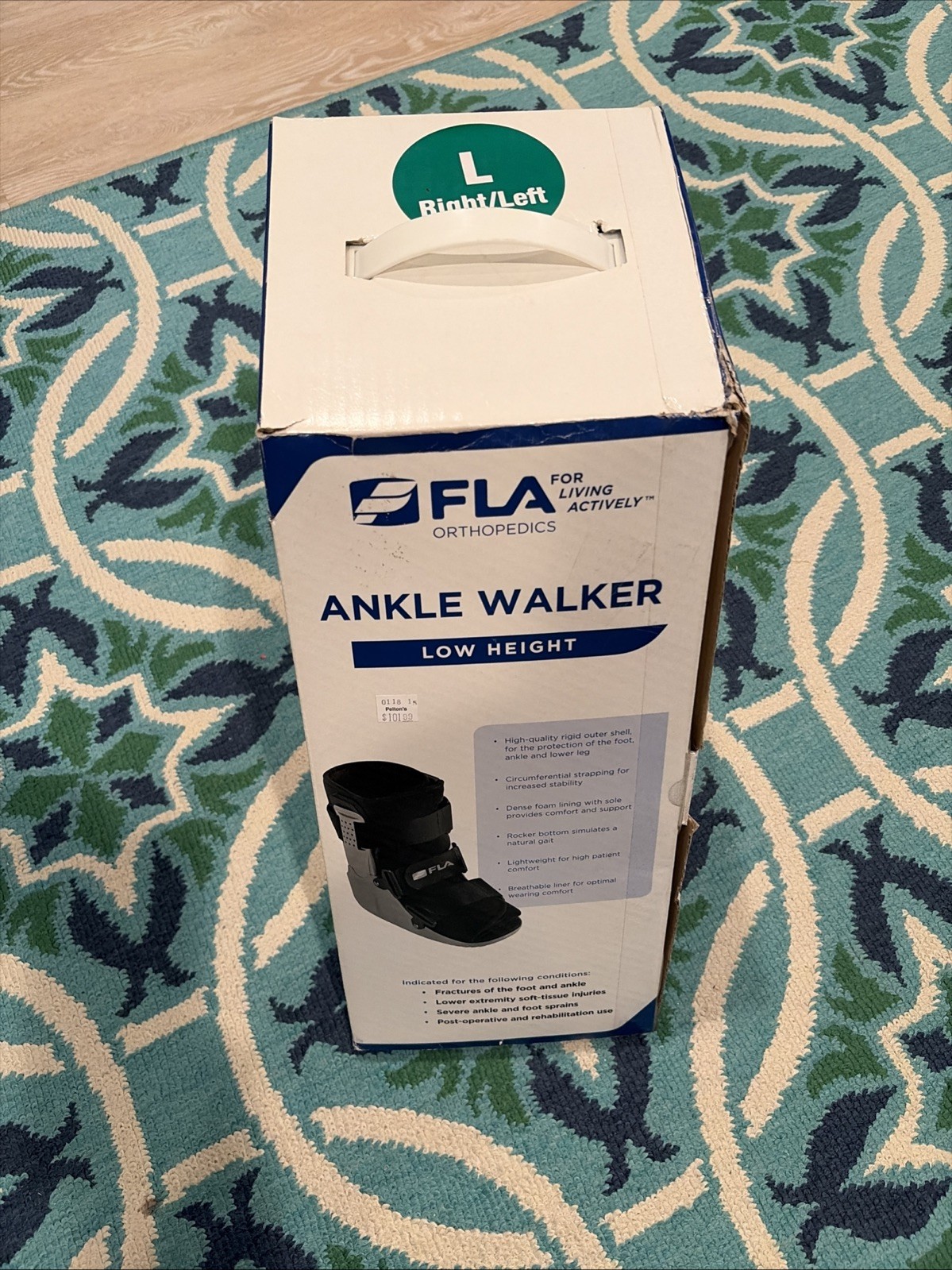 FLA Adjustable Air Ankle Walker Boot Low Gray Size Large right left.