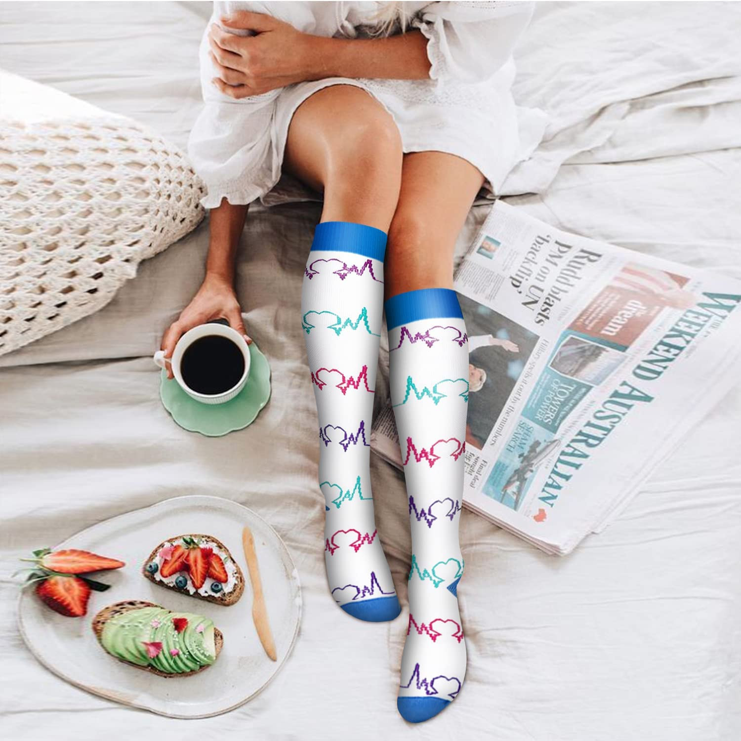 6 Pack Copper Compression Socks for Women and Men Circulation-Best Bluemaple