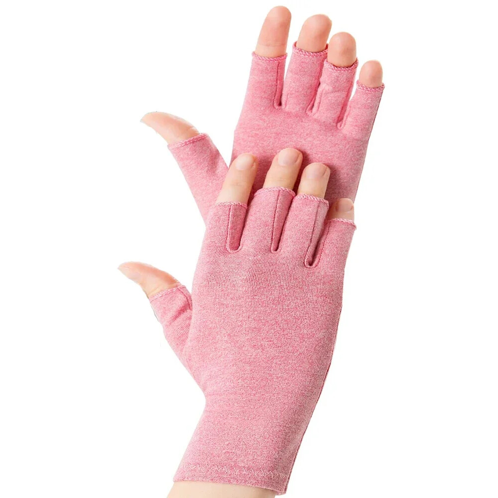 2 Pair Unisex Arthritis Compression Gloves Relieve Muscle Pain Fingerless Gloves