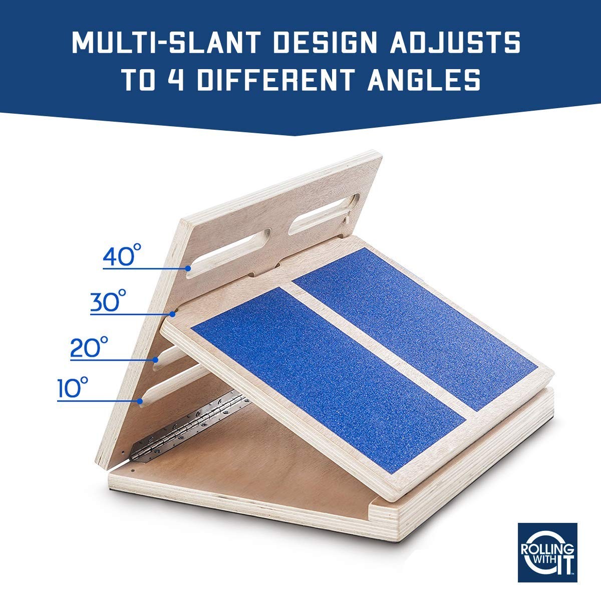Professional Slant Board for Calf Medium to Large, Natural and Blue