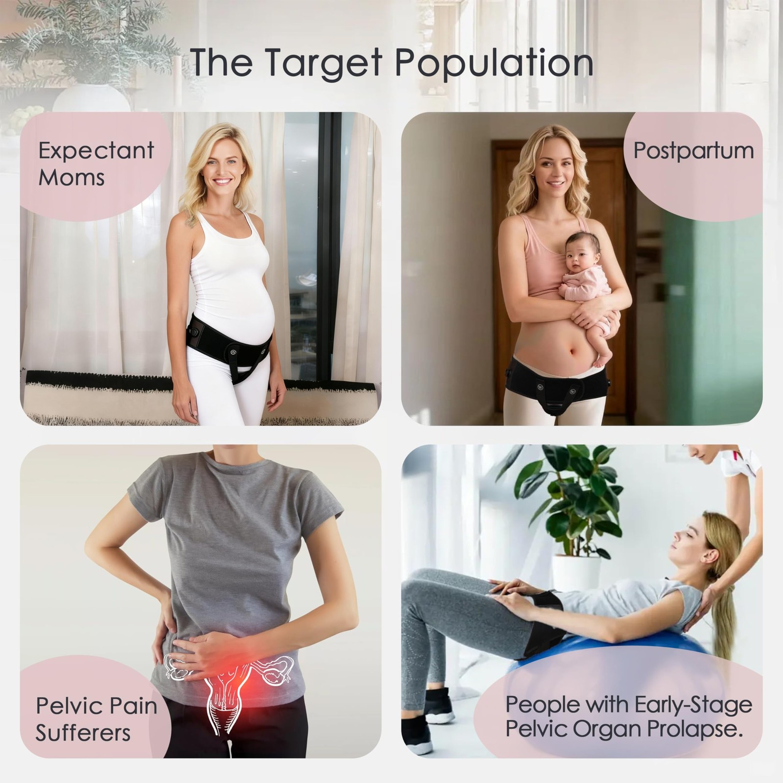 wearwan Pelvic Support Belt for Pregnancy & Postpartum – Prolapse Support for…