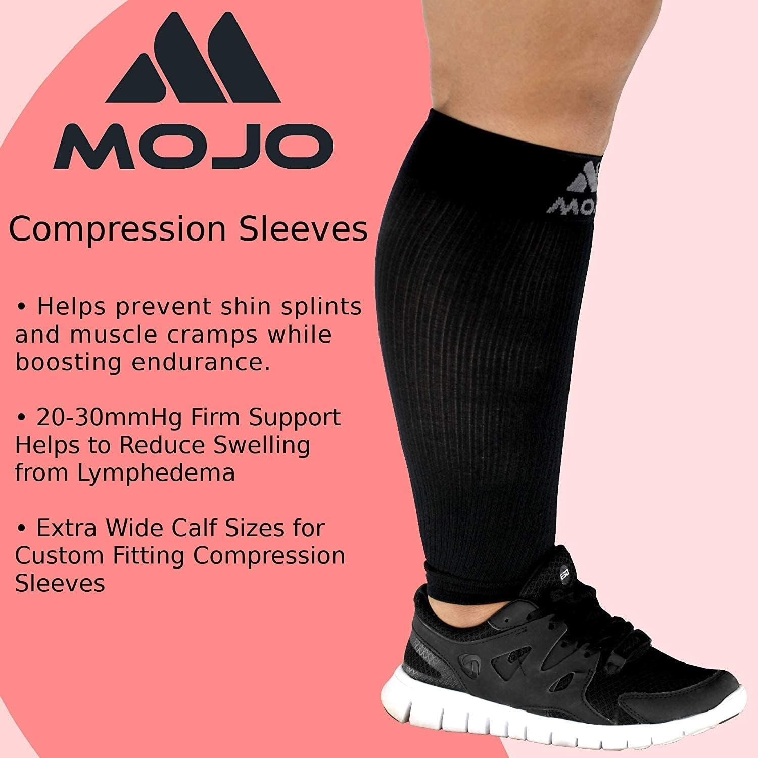 – Extra Wide 4XL Plus Size Compression Sleeves for Swollen Calves – Footless …