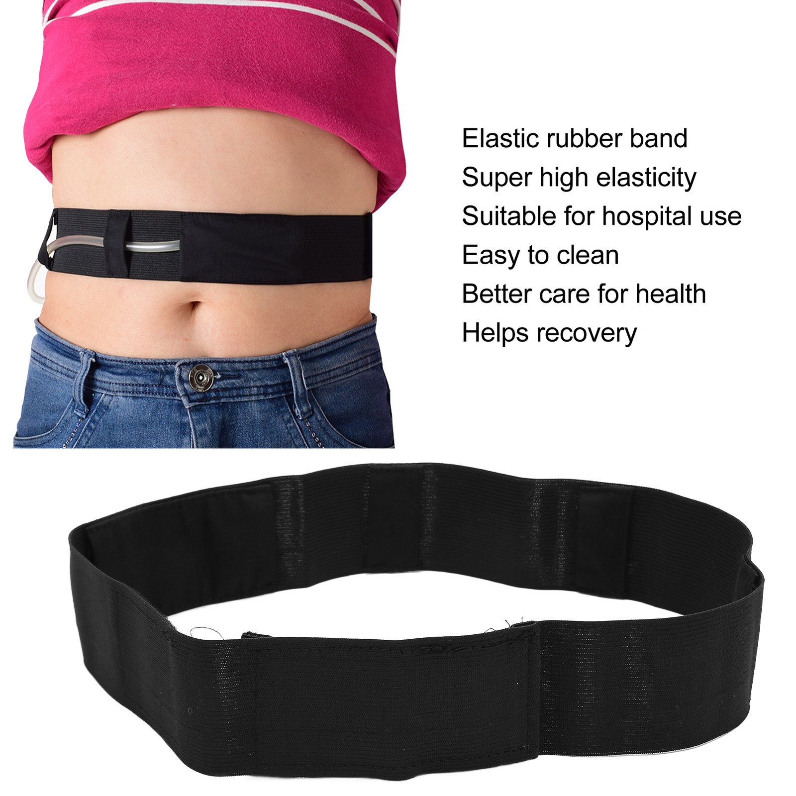 Black L Peritoneal Dialysis Catheter Belt Soft Adjustable Dirt Resistant PD N