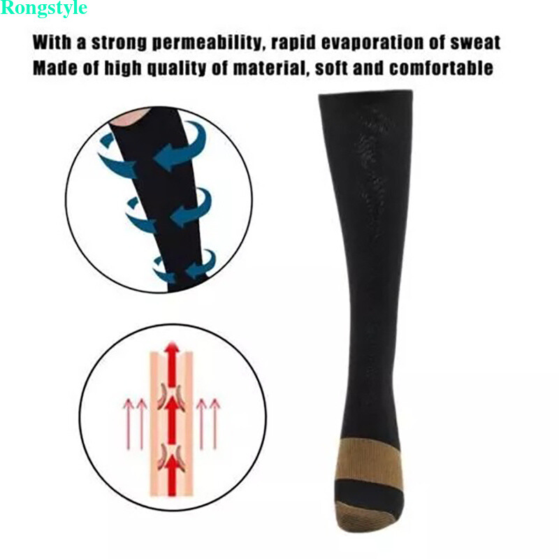 1/3 Pairs Copper Compression Socks 20-30mmHg Graduated Support Mens Womens S-XXL