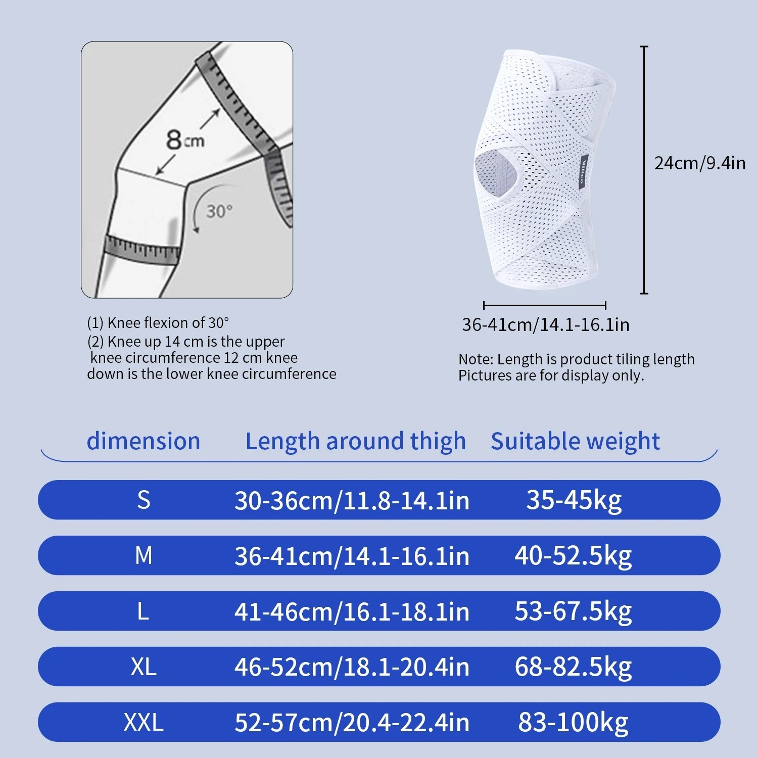 Knee Brace Compression Sleeve Joint Support Open Patella Stabilizer Wrap – USA