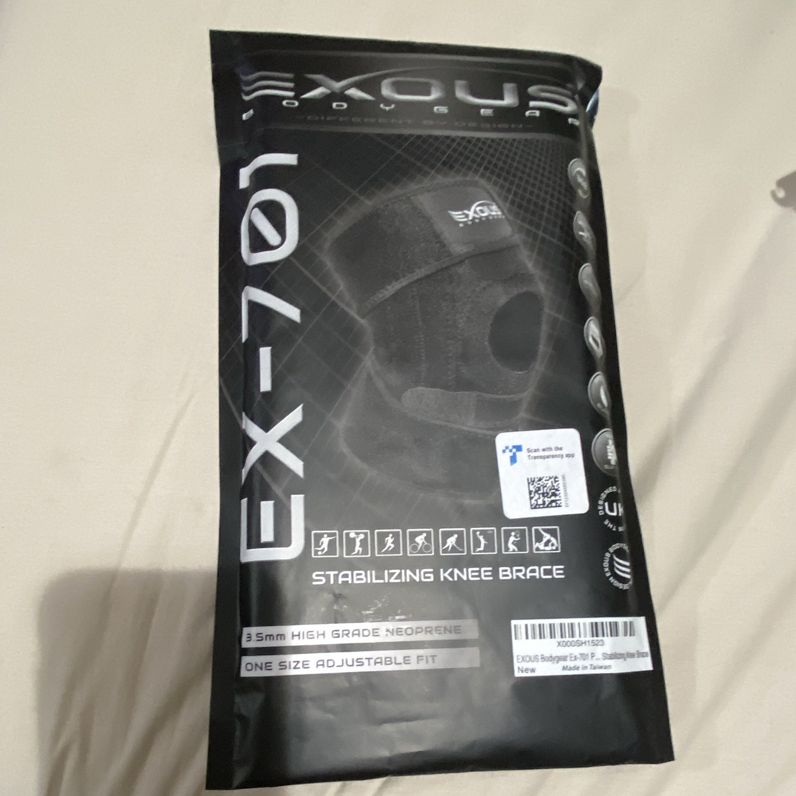 EXOUS Bodygear EX-701 Stabilizing Knee Brace Neoprene Adjustable One Size