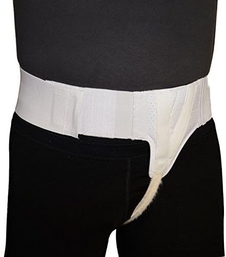 AT Surgical Left Side Inguinal Hernia White Truss Support Straps Groin Belt Band
