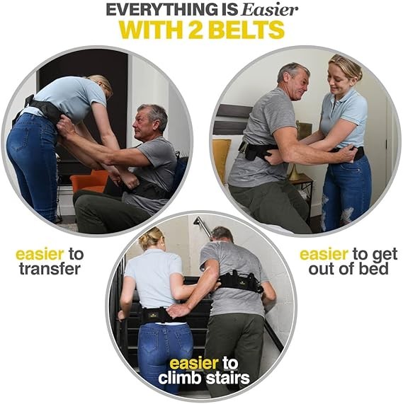Secure Grip Padded Patient Transfer Belt w/ 6 Waist Handle