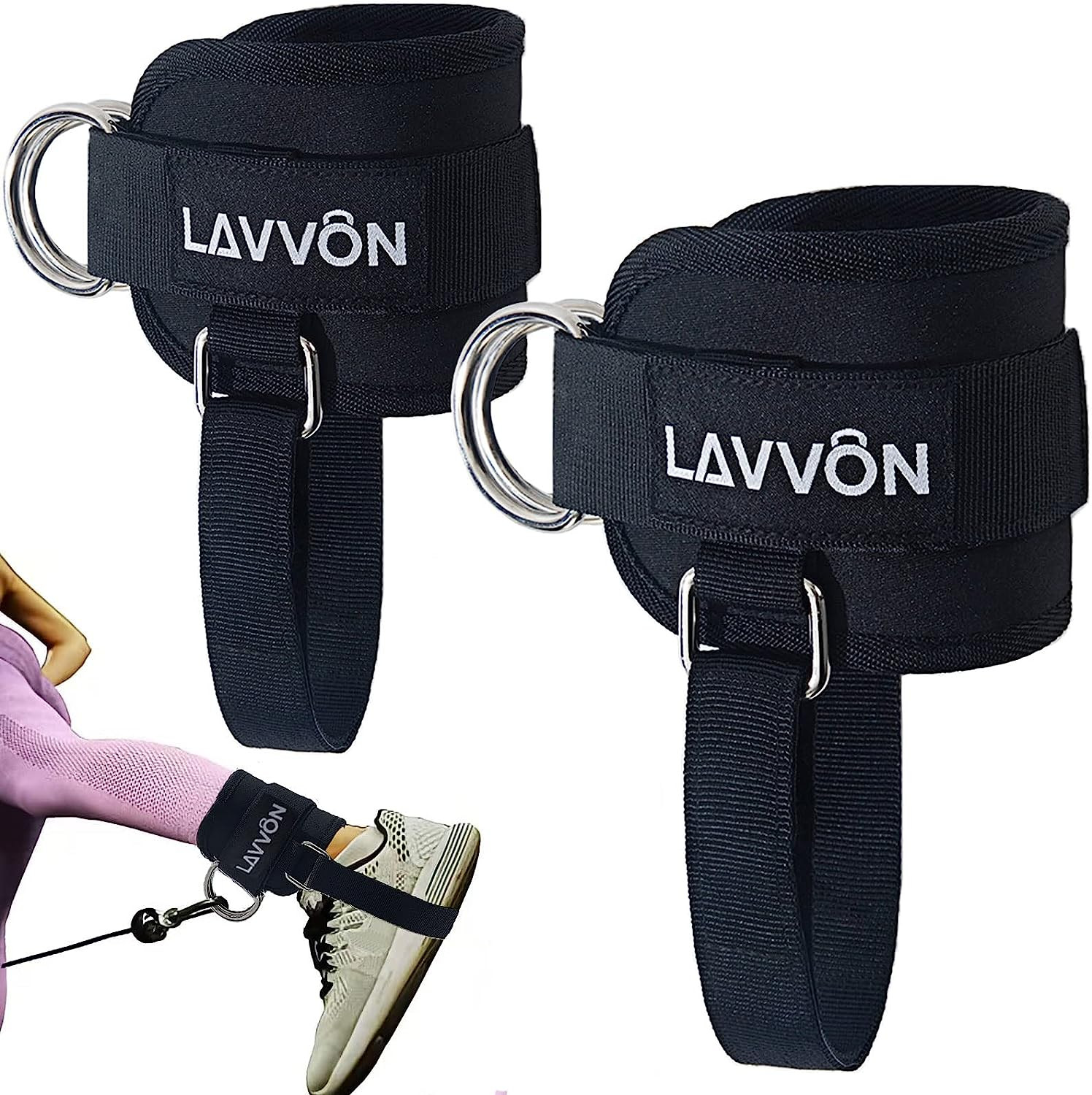 Ankle Straps for Cable Machines Kickbacks – Adjustable Comfort Ankle Cable Attac