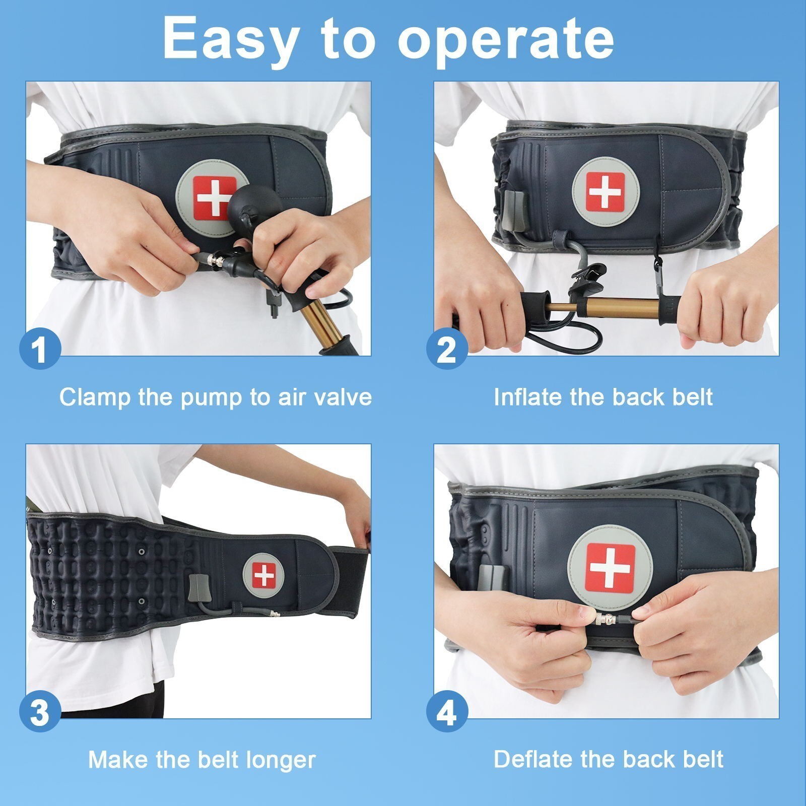 Pain Relief Decompression Belt Waist Brace Spinal Lower Air Traction Lumbar Back