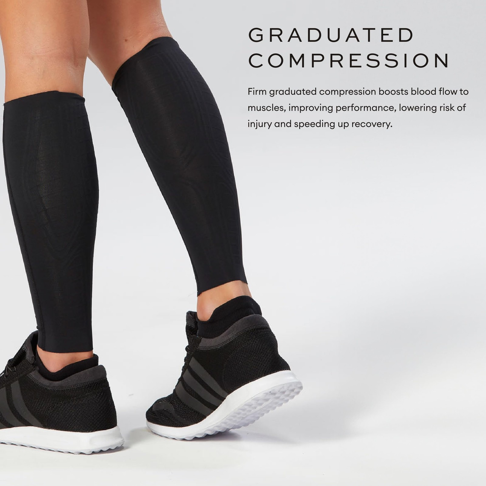 Elite MCS Compression Calf Guards, Black/Gold, X-Small