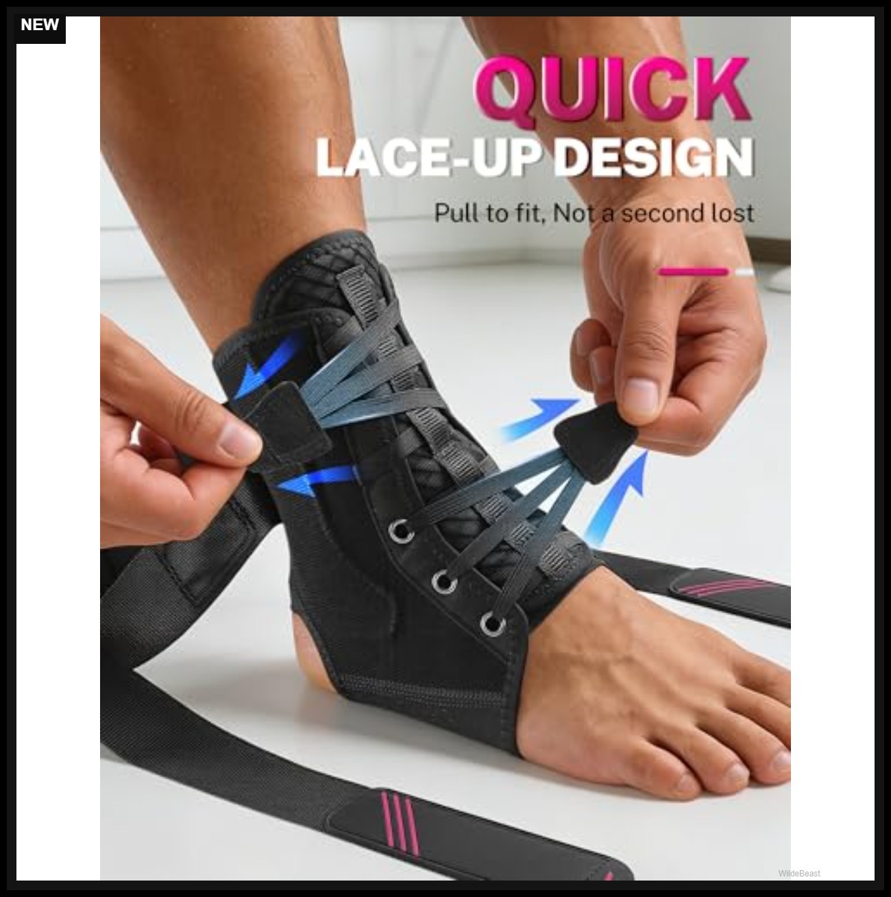 Ankle Brace Figure 8 Support 1.5mm Ultra Thin Compression Breathable for