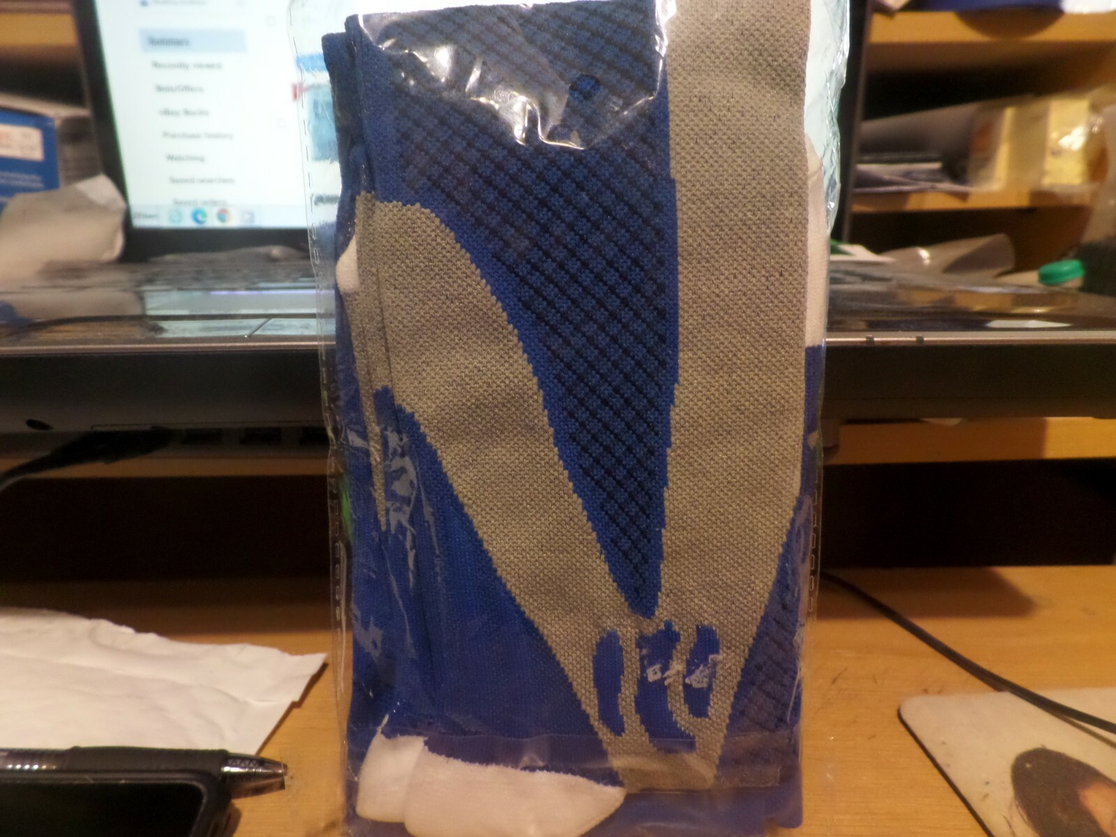 compression socks L/XL Blue/Grey/White New