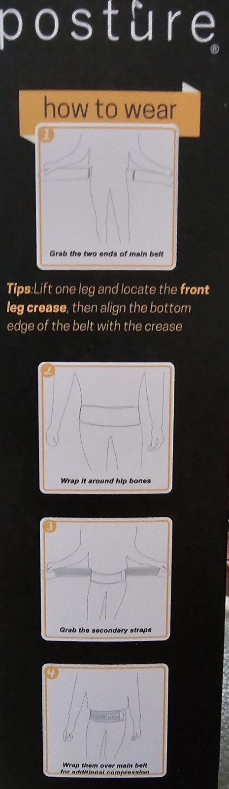 Vriksasana Sacroiliac Hip Belt for Women plus Hip Size 46” – 54” Black open box