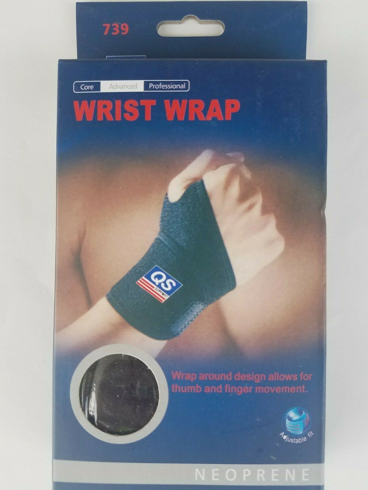 QS Support Wrist Wrap Neoprene Adjustable Fit # 739 New