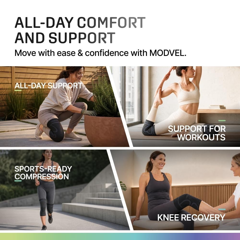 2 Pack Knee Brace for Women – Compression Sleeves for Pain Relief & Support