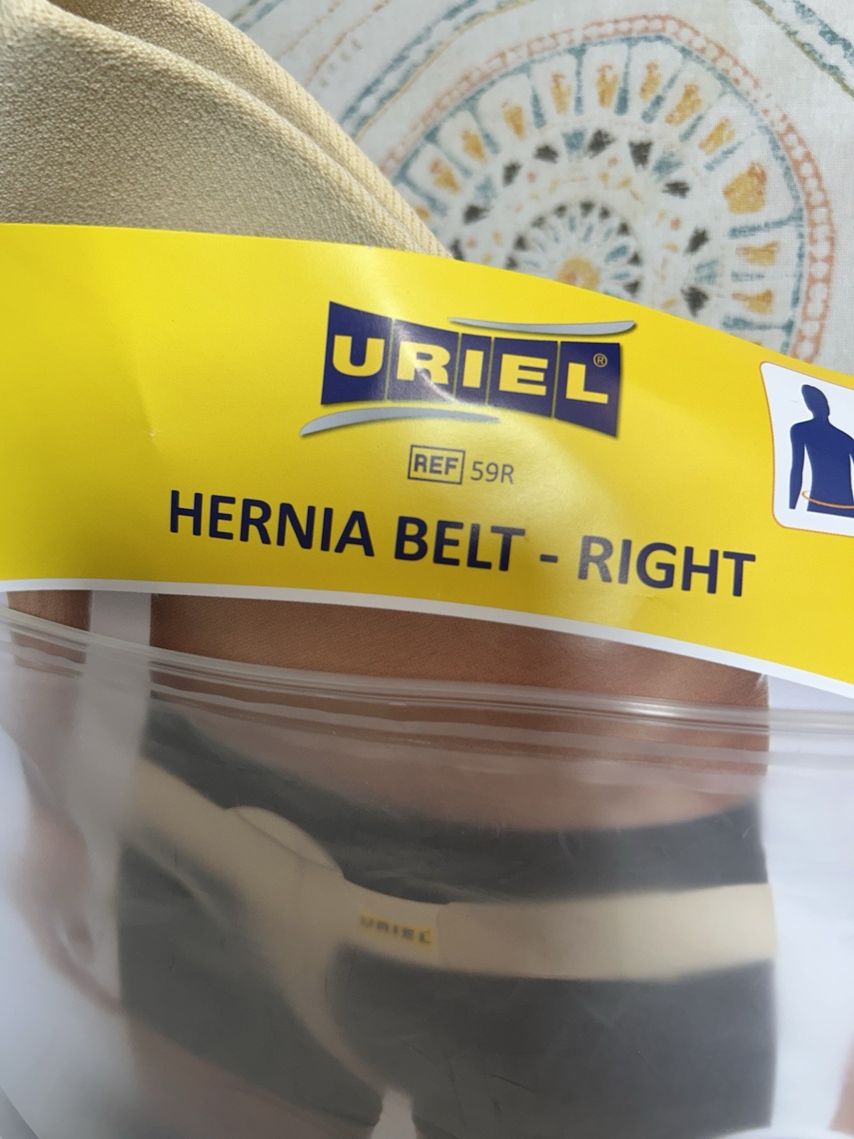 URIEL Right Sided Inguinal Hernia Belts for Men Hernia Support Tan Size XXL