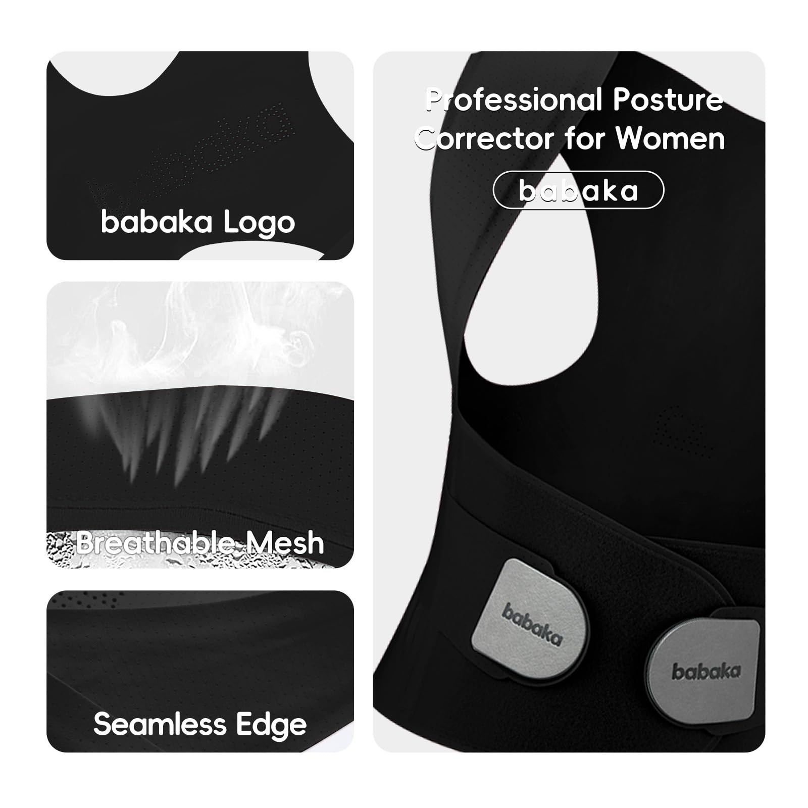 babaka Posture Corrector for Women, Invisible Lightweight Adjustable Back Bra…