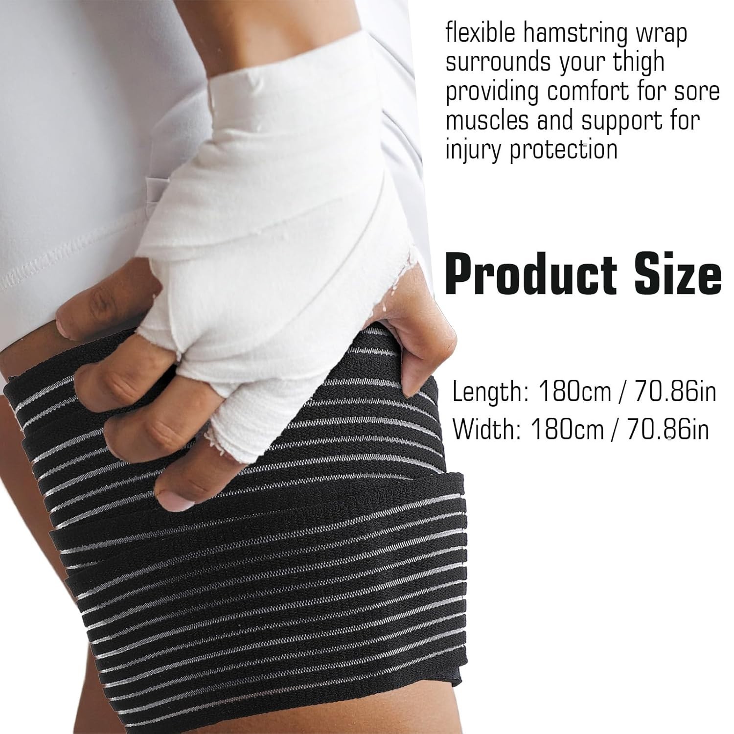 Black Thigh Compression Sleeve – 360° Support for Injury Recovery & Performance