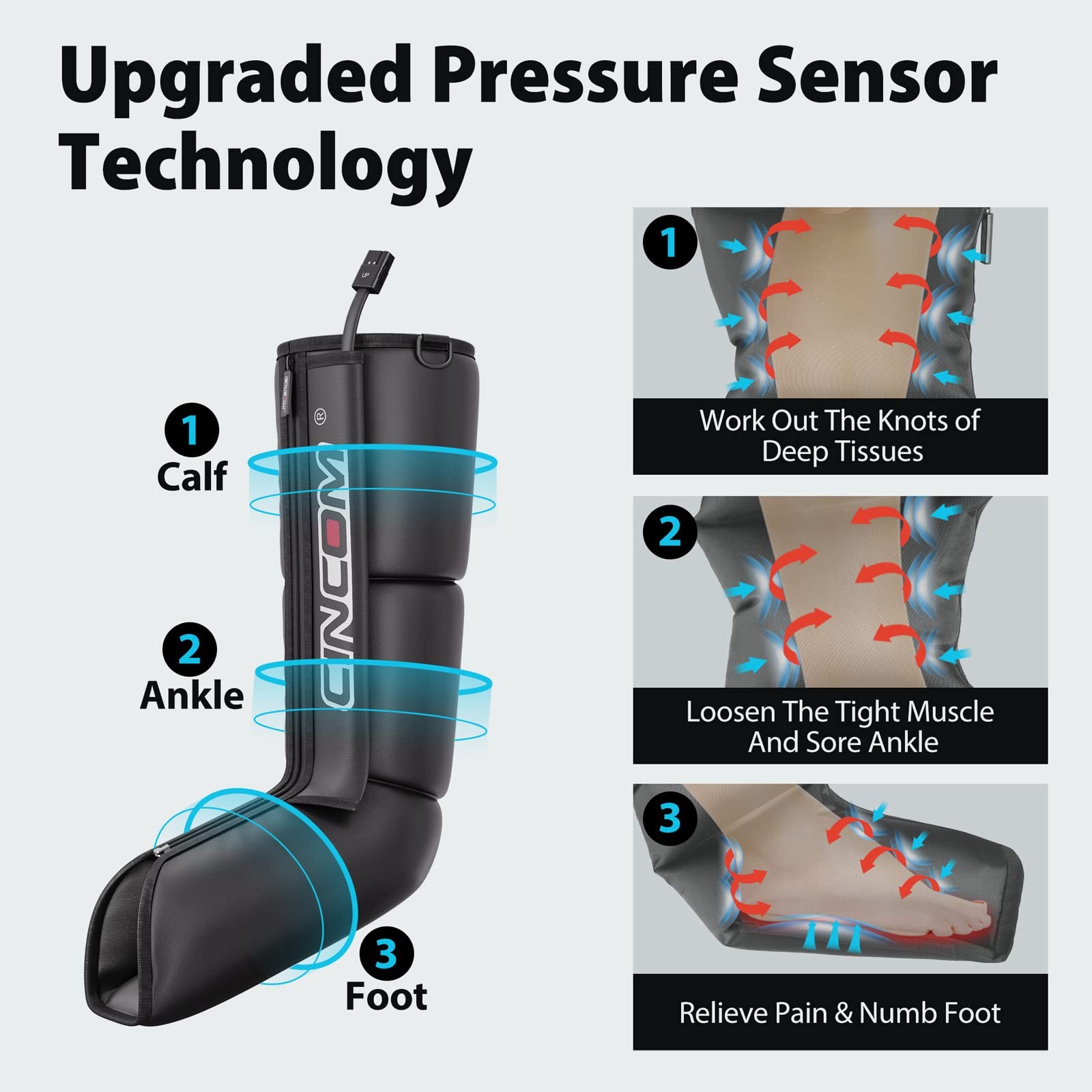 CINCOM Air Compression Boots for Circulation, Leg and Foot Massager Boots