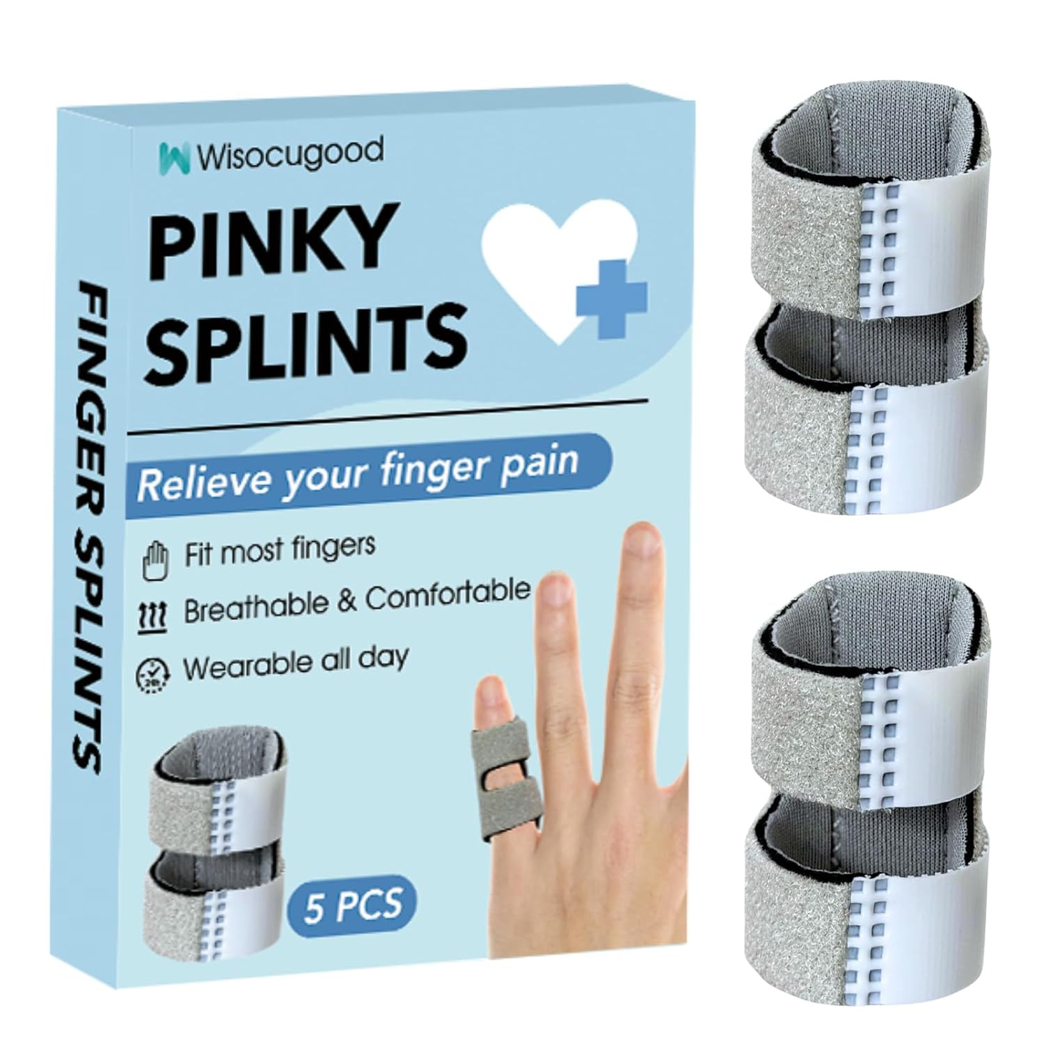 5 Pcs Pinky Finger Splint,Trigger Finger Splints,Finger Brace,Broken Fingers Str