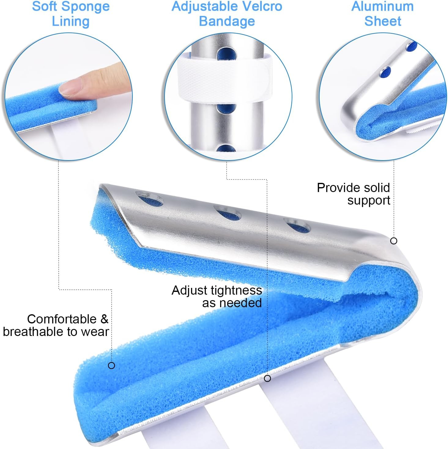 Finger Splint, 2Pcs Finger Support Brace for Arthritis Knuckle Immobilizationm,