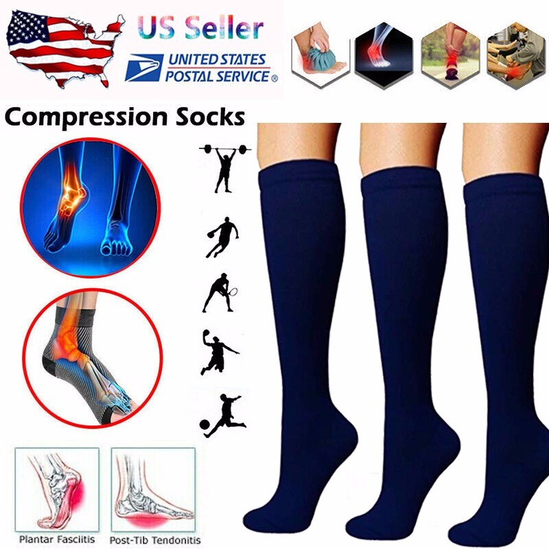 US-Medical Compression Socks Support Stockings Travel Flight Socks (15-20 mmHg)
