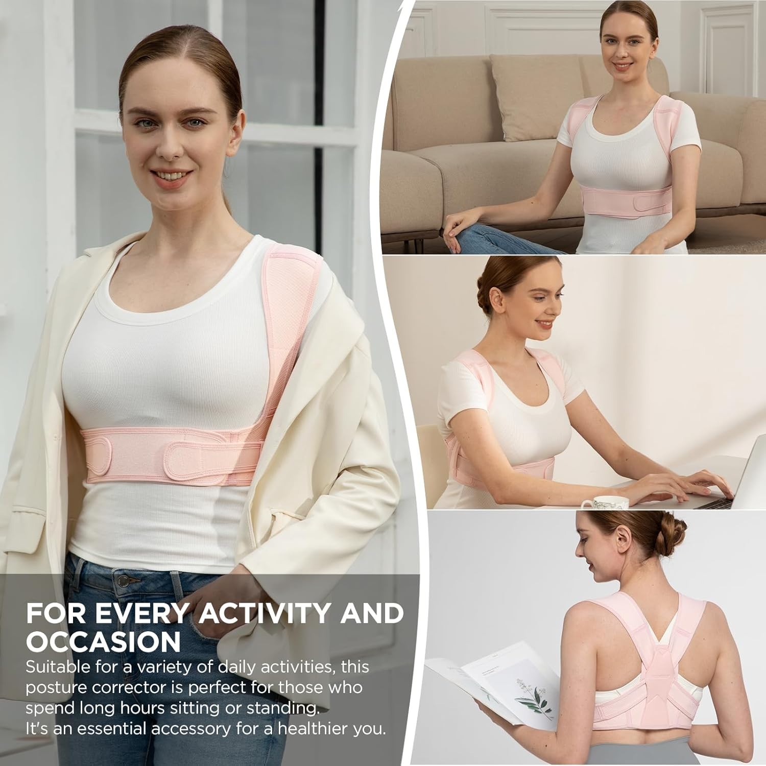Adjustable Unisex Posture Corrector for Women Men Back Support Pain Relief Pi…