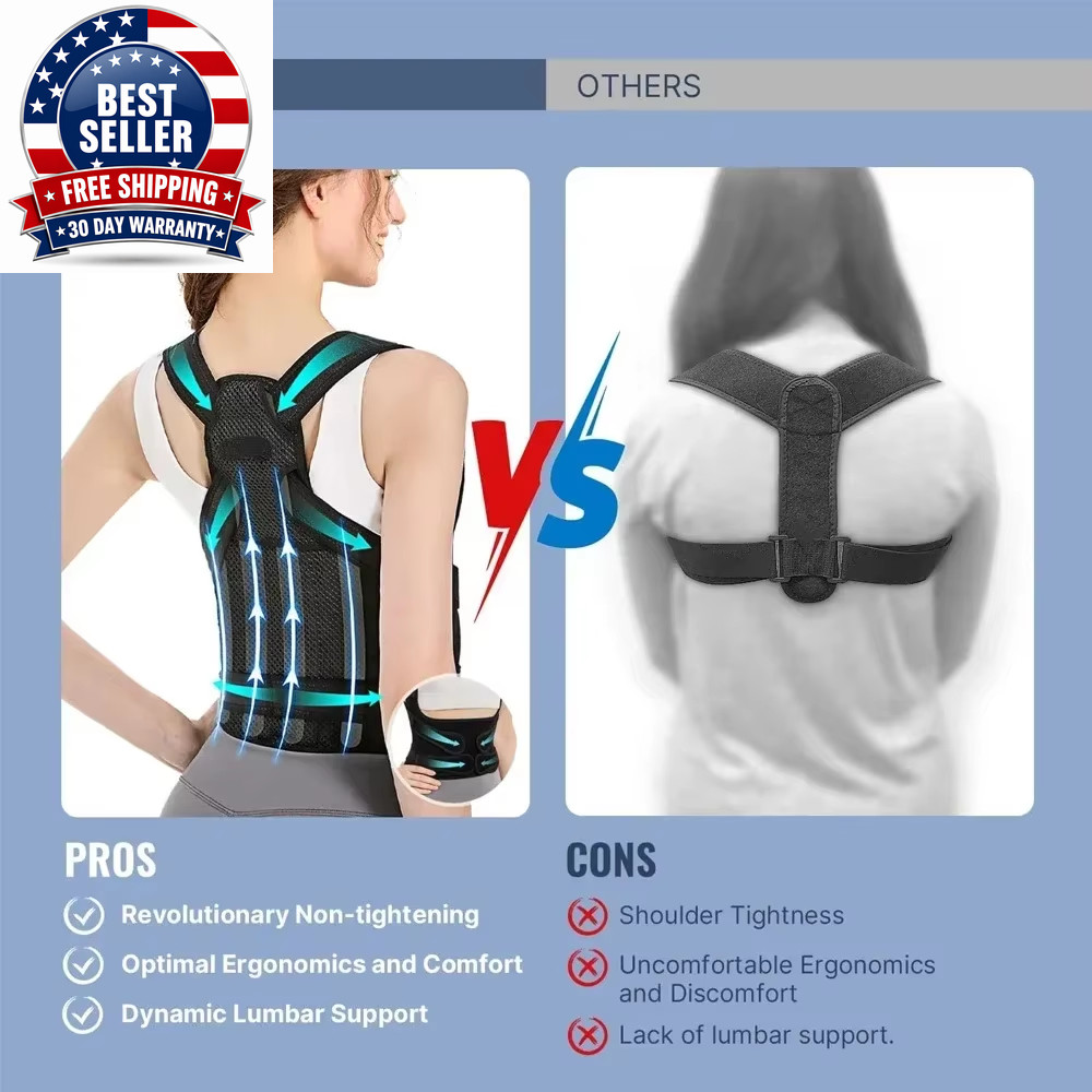 Posture Corrector Back Orthopedic Straps for Men and Women Fully Adjustable Spin
