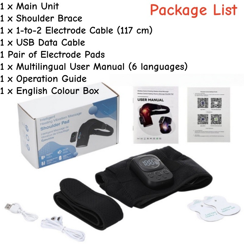 USB Heated Shoulder Brace Heating Muscle Massage Support Knee Back Massager Pads
