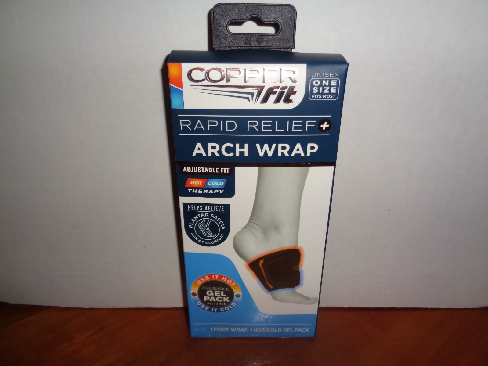 Copper Fit Plantar Fascia Arch Support Wrap Rapid Relief Sleeve Hot/Cold Therapy