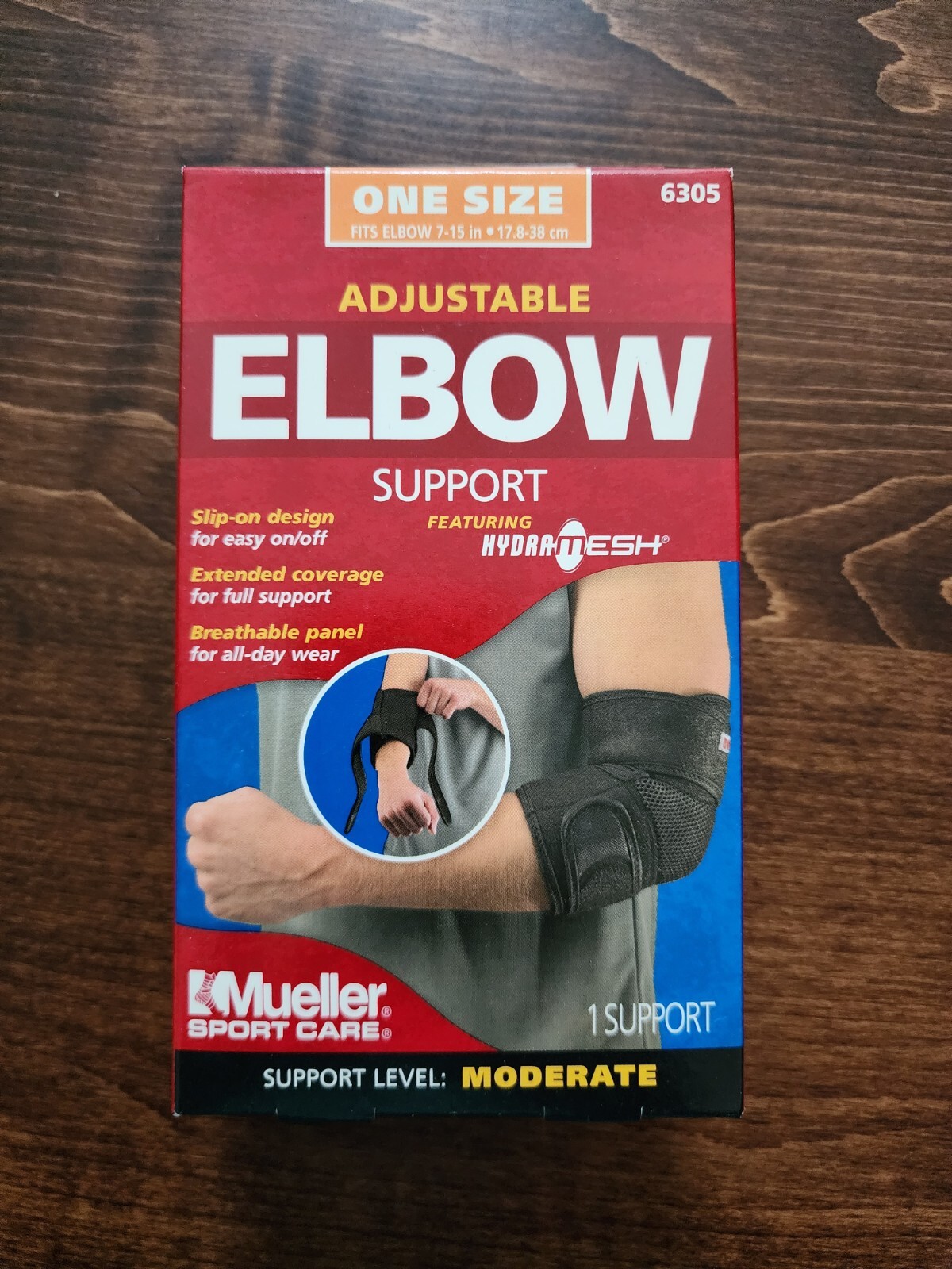 Mueller Sport Care Adjustable Elbow Support One Size 6305 Black Moderate NEW