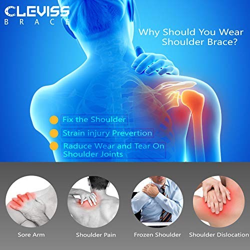Shoulder Brace for Rotator Cuff – for Bursitis, Dislocated AC Joint, L-XL Black