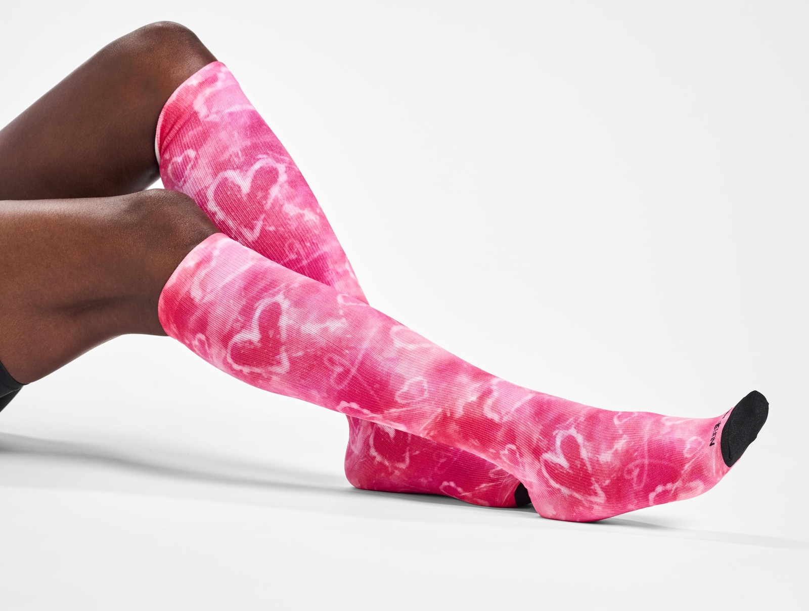 Women’s Pink Tie Dye Hearts 1214 mmHg Compression Wide Calf Socks 1 Pair