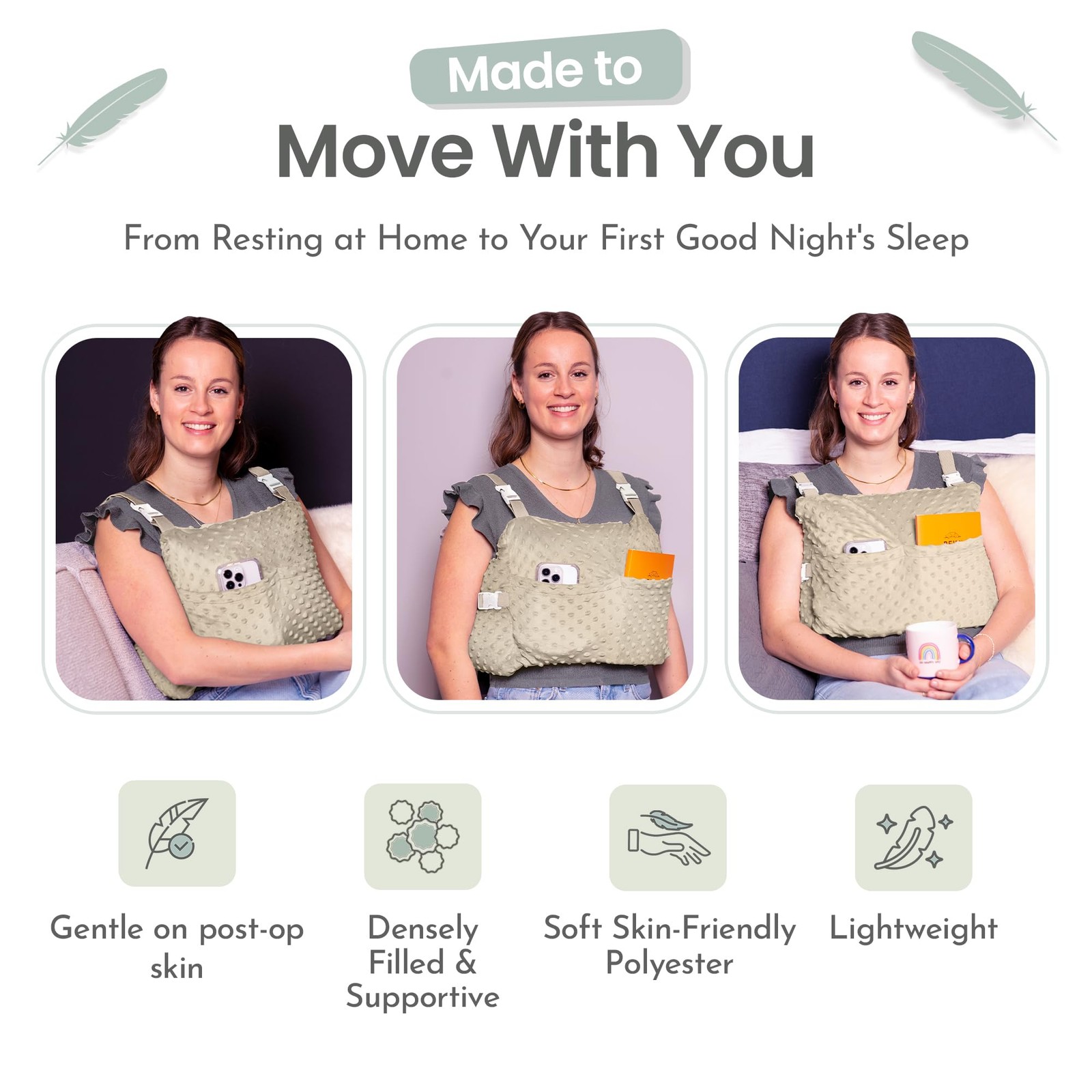 MOYOAMA Post Mastectomy Pillow – Hands-Free Protection with Secure Strap and …