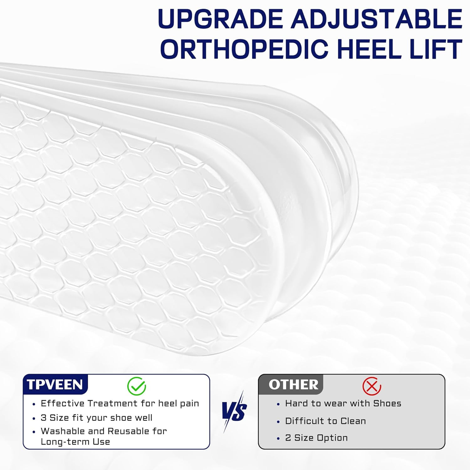Adjustable Heel Lift Inserts,3Layers Orthopedic Shoe Lifts, Height Increase Inso