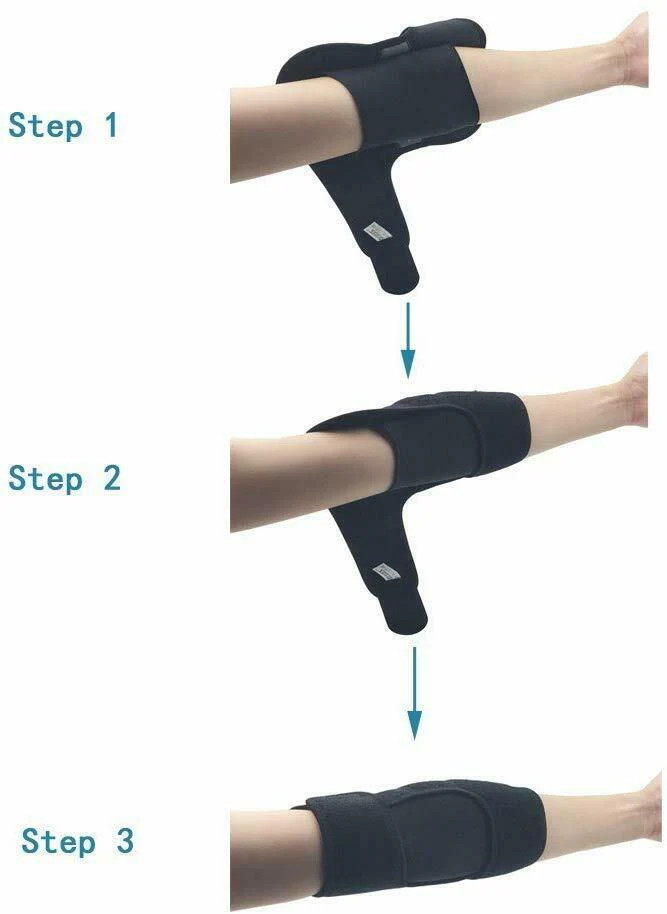 Elbow Brace Support, Adjustable Portable for Home Travel (Black)