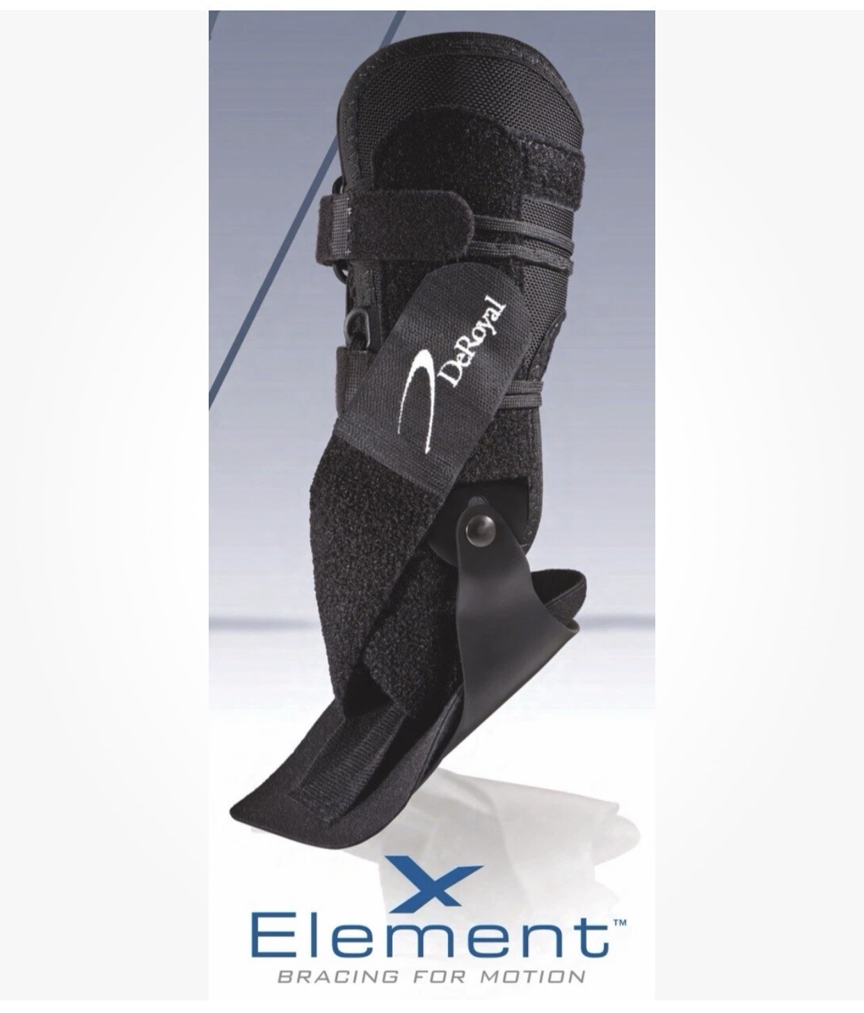 (NEW) MEDIUM RIGHT Foot DeRoyal Element Ankle Brace ELEMENT BRACING FOR MOTION