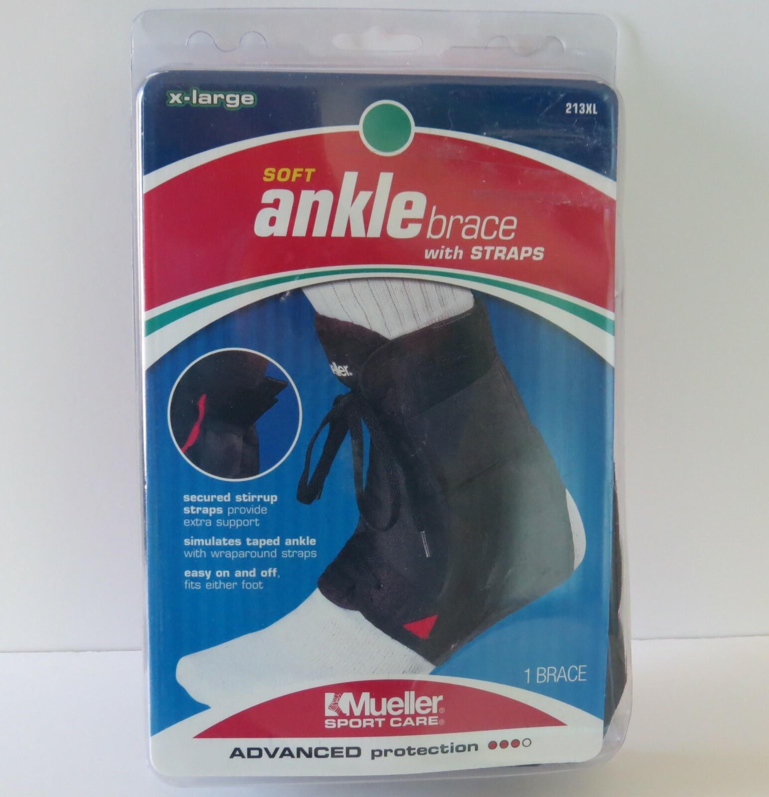 Mueller Soft Ankle Brace w/Straps 213XL Extra Large Opened NIP Left or Right #1